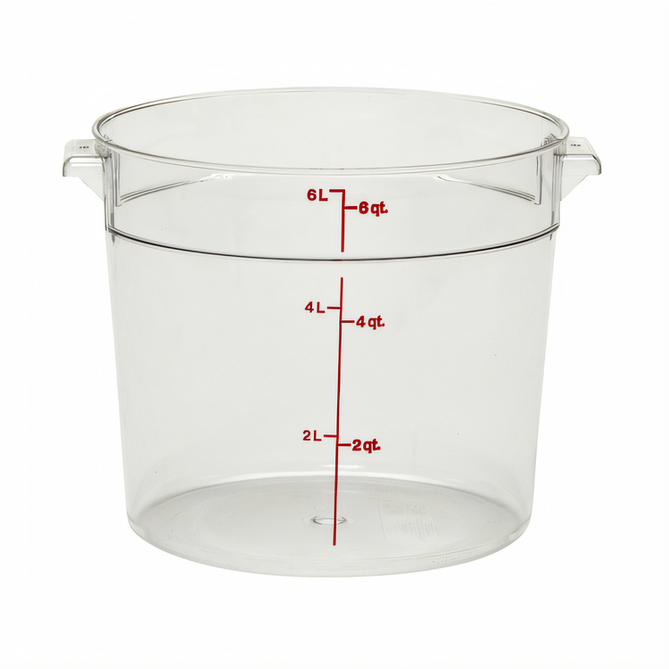 Product image #1 for Cambro Camwear Round Clear Polycarbonate Storage Container, 6 Qt., Container Only
