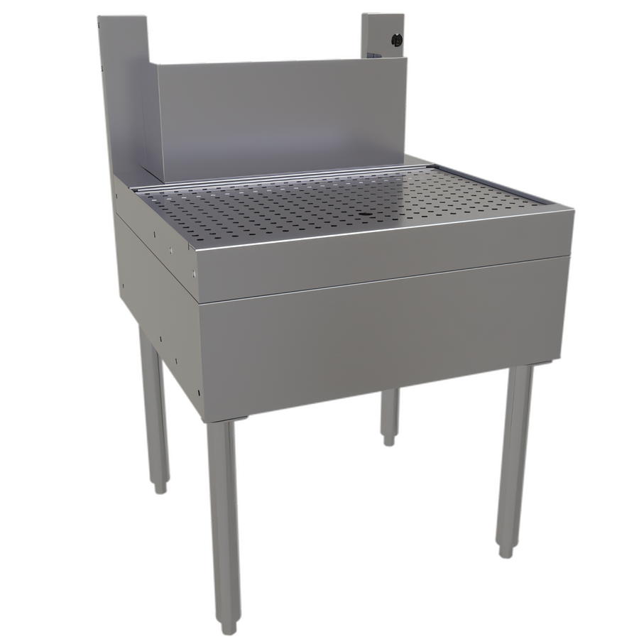 Product image #1 for Glastender BDB-24 Underbar Beer Drainer with Tubing Chase and Front Drain Pan, 24 x 24 Inches