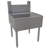 Glastender BDB-24 Underbar Beer Drainer with Tubing Chase and Front Drain Pan, 24 x 24 Inches