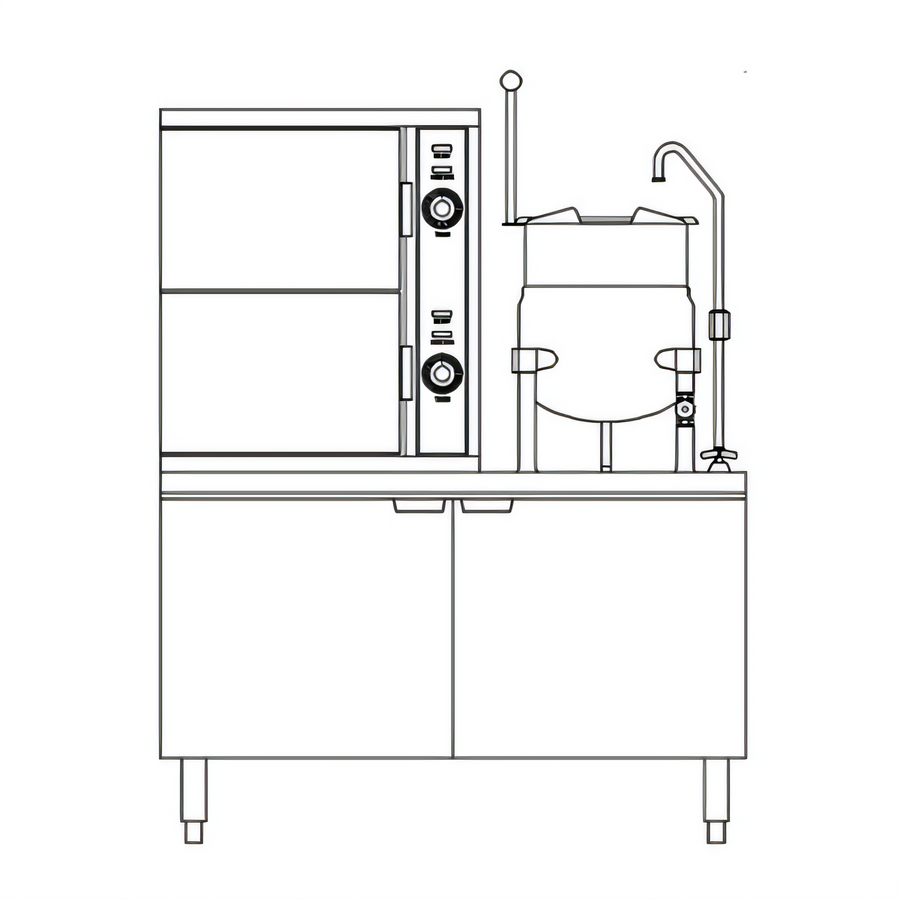 Product image #1 for Crown SCX-10-6 Two Compartment Full-Size Convection Steamer with 6-Gallon Kettle