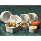 Thumbnail image #1 for American Metalcraft Ceramekins CRMK6 Ceramic Fluted Ramekin, 6 oz., White, 3-3/4" Diameter Case of 24