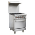 Thumbnail image #1 for Omcan 24-Inch Liquid Propane Commercial Gas Range with 4 Open Burners and Standard Oven