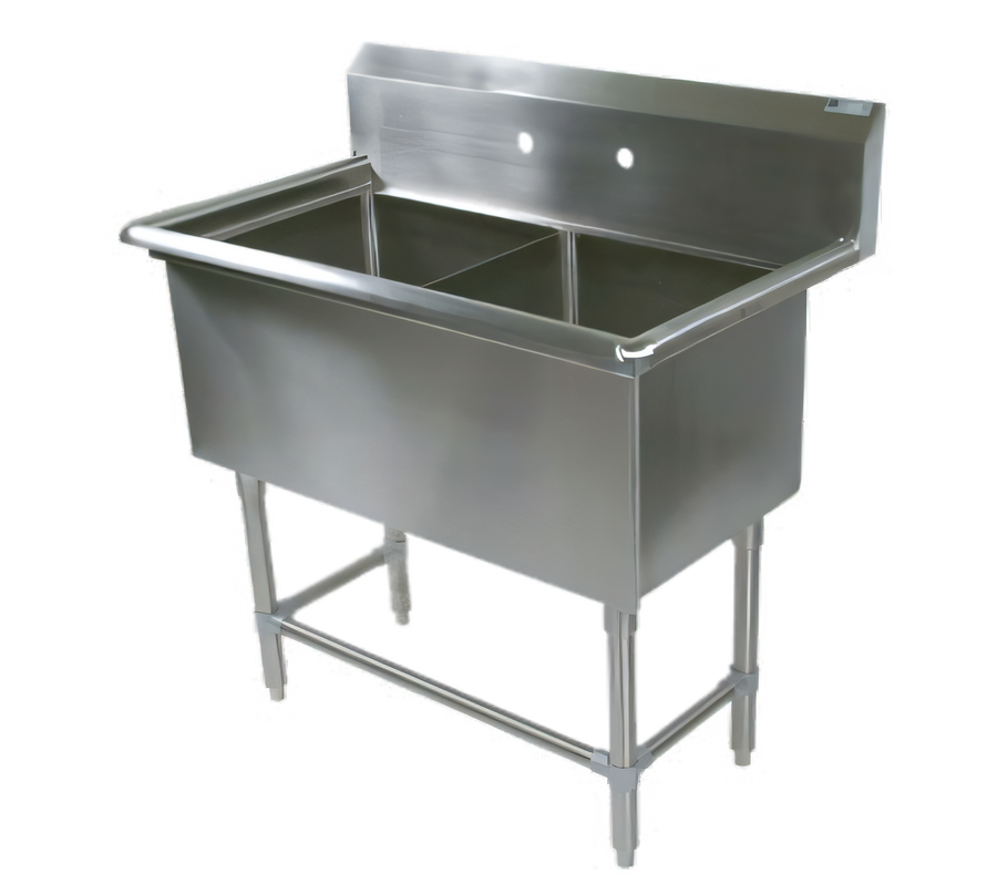 Product image #1 for John Boos Pro-Bowl 2-Compartment 14-Gauge Stainless Steel Floor Sink with 18" x 18" x 12" Bowls