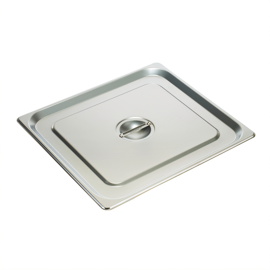 Product image #1 for Winco 2/3 Size Solid Flat Steam Table Pan Cover with Handle, 18/8 Stainless Steel, 25-Gauge