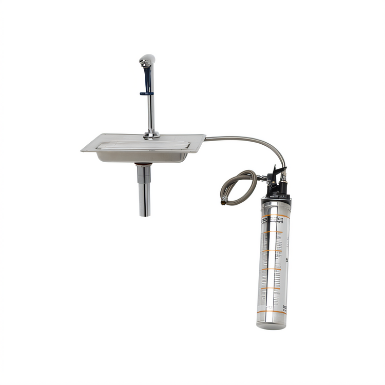 Product image #1 for Commercial Water Station with 8-Inch Pedestal Glass Filler, Stainless Steel Drip Pan, Drain, and Water Filtration Kit
