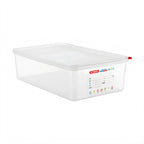 Thumbnail image #1 for CFS Brands Araven 03037 22.2 Qt GN 1/1 Rectangular Clear Polypropylene Food Storage Container with Airtight Lid Case of 6