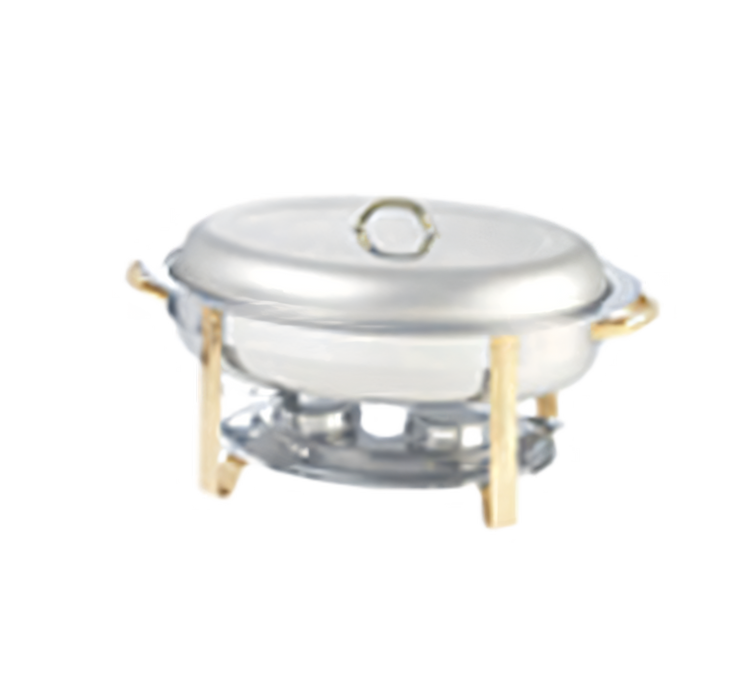 Product image #1 for Gold Regent 6 Qt Oval Stainless Steel Chafer with Lift-Off Top
