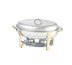 Thumbnail image #1 for Gold Regent 6 Qt Oval Stainless Steel Chafer with Lift-Off Top