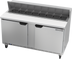 Thumbnail image #1 for Beverage-Air 60-Inch Two-Section Sandwich Prep Table Refrigerator, 16-Pan Capacity, Self-Contained R290