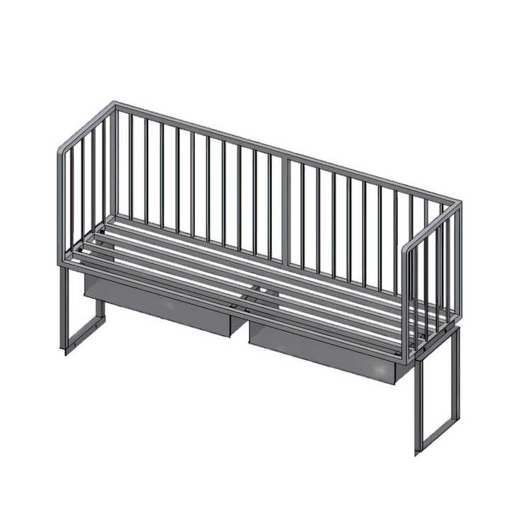Product image #1 for John Boos 48 x 20 Inch Aluminum Table-Mount Meat Boat Rack with Paper Tray