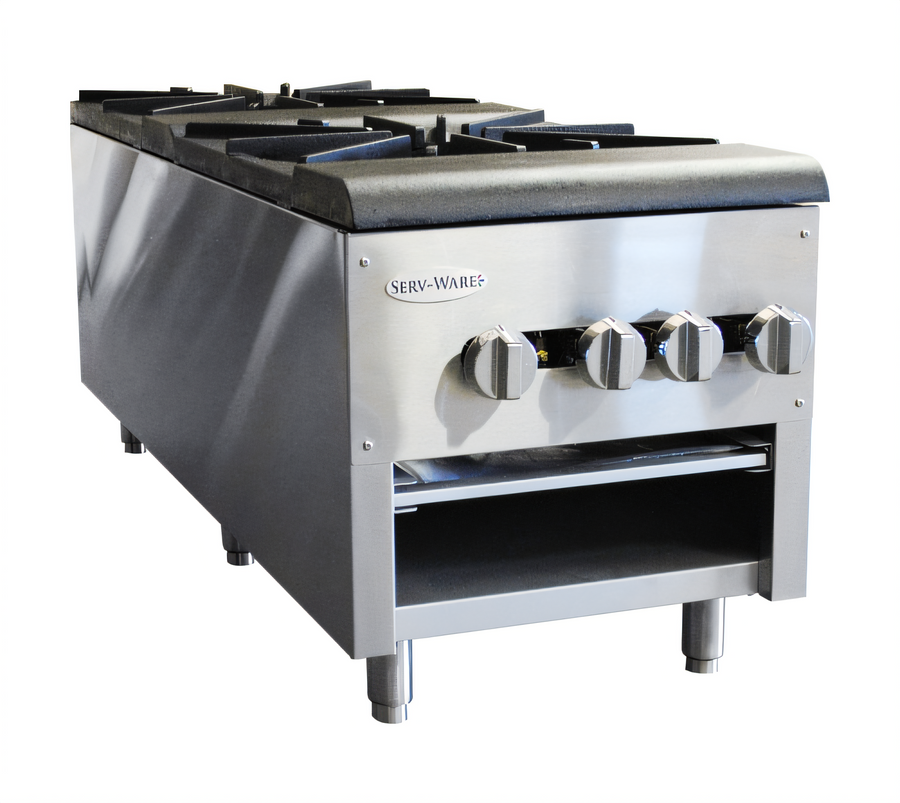 Product image #1 for Serv-Ware Double Stock Pot Gas Range, Natural Gas, 18-Inch Wide, 2 Burners