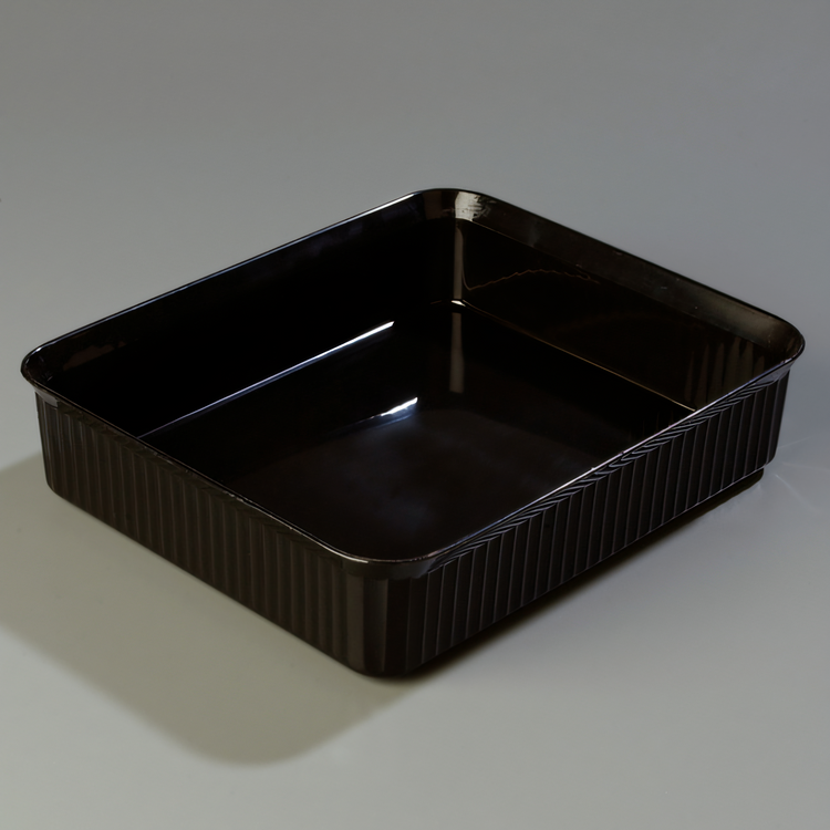 Product image #1 for DeliWare Rectangular Deli Crock, 10 lb, 12.5 x 10.25 Inch, Black Polypropylene