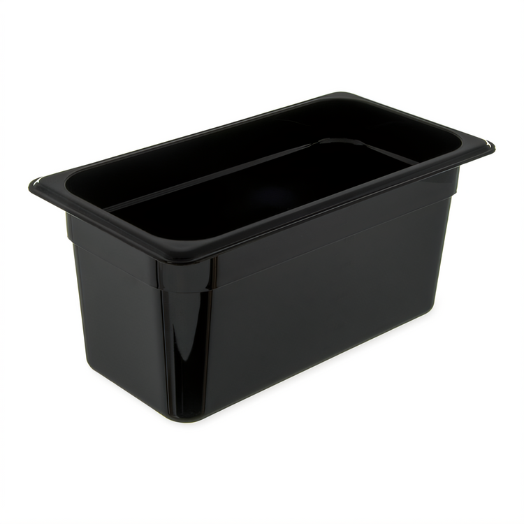 Product image #1 for StorPlus High Heat 1/3 Size 6-Inch Deep Plastic Hot Food Pan with Easy-Lift Notch, Black, 5.7 Qt