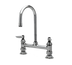 Thumbnail image #1 for T&S Brass 8-Inch Deck-Mount Low-Lead Mixing Faucet with Rigid/Swivel Gooseneck and Lever Handles