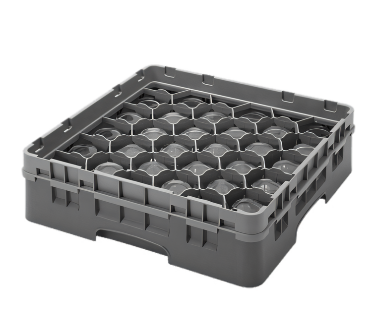 Product image #2 for Cambro Camrack Full-Size 30-Compartment Glass Rack, 3-5/8 Inch Height, Red