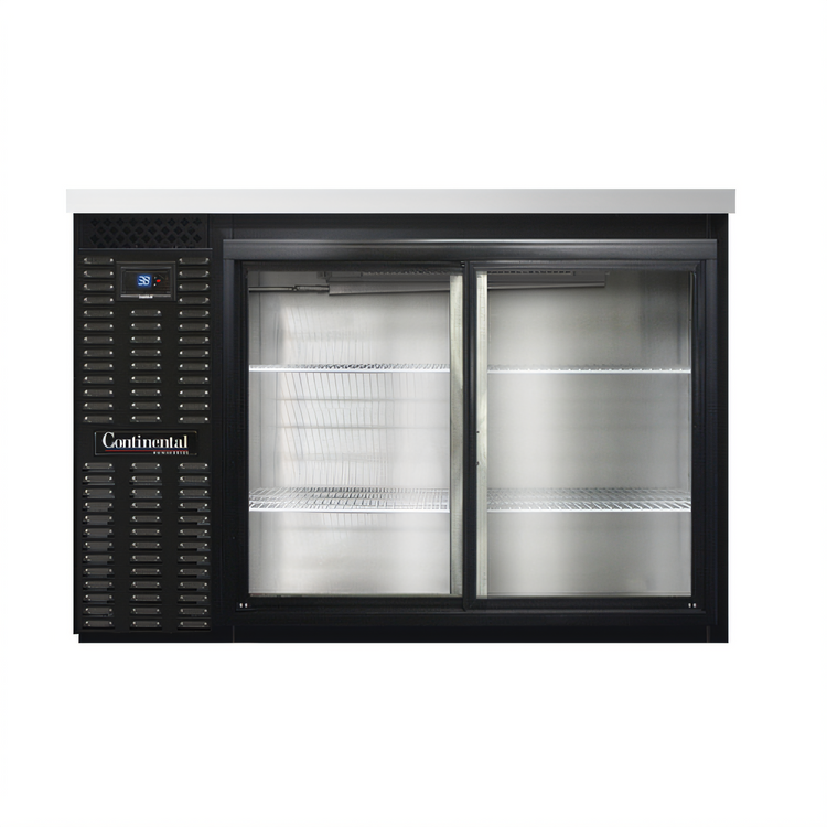 Product image #1 for Continental Refrigerator BB50SNSGD 50" Shallow Depth Back Bar Display Cooler with Sliding Glass Doors