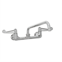 Equip 8-Inch Wall Mount Mixing Faucet with 12-Inch Swing Nozzle