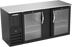 Thumbnail image #1 for Beverage-Air 68 Inch Two-Section Shallow Depth Food-Rated Back Bar Refrigerator with 2 Glass Doors and Stainless Steel Top