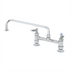 Thumbnail image #1 for T&S Brass B-2280-CR Swivel Sink & Double Pantry Faucet, 8-Inch Deck Mount, 12-Inch Swing Nozzle