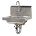 Thumbnail image #1 for Advance Tabco Wall Mounted 304 Stainless Steel Hand Wash Sink with Splash-Mounted Gooseneck Faucet, 14 x 10 x 5 Bowl