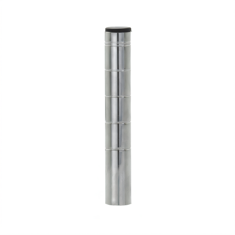 Product image #1 for Olympic 7-Inch Mobile Grooved Wire Shelving Post with Leveling Bolt and Cap, Chromate Finish