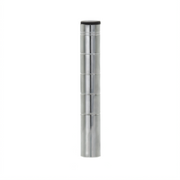 Olympic 7-Inch Mobile Grooved Wire Shelving Post with Leveling Bolt and Cap, Chromate Finish