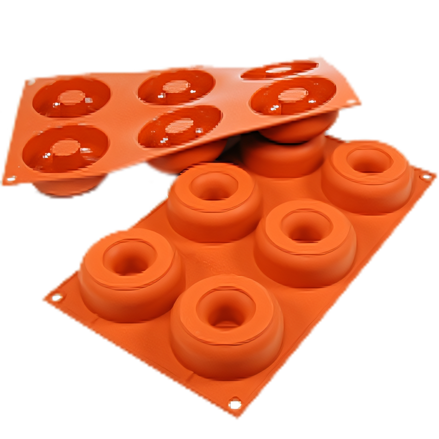 Product image #1 for Silikomart Siliconflex Flexible Silicone Doughnut Mold, 6-Cavity, 3-1/3 oz. Each
