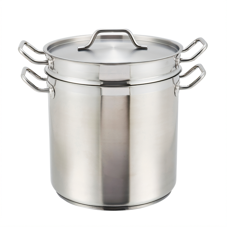 Product image #1 for Winco 8 Qt Round Perforated Induction-Ready Steamer/Pasta Cooker Set