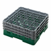 Thumbnail image #2 for Cambro Camrack® Full-Size 16-Compartment Glass Rack with 3 Soft Gray Extenders, Sherwood Green