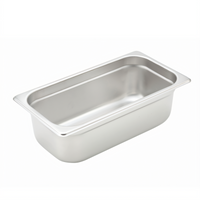 Winco 1/3 Size 4-Inch Deep 22 Gauge Heavy Weight Anti-Jamming Steam Table Pan