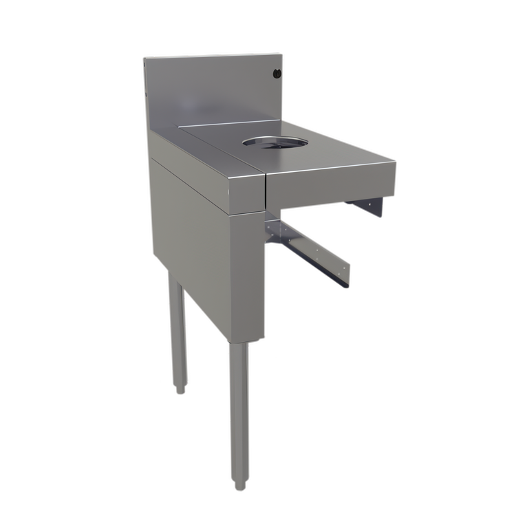 Product image #1 for Glastender Underbar Dry Waste Unit, 15-Inch Wide x 24-Inch Deep, Stainless Steel, for Slim Jim Receptacle