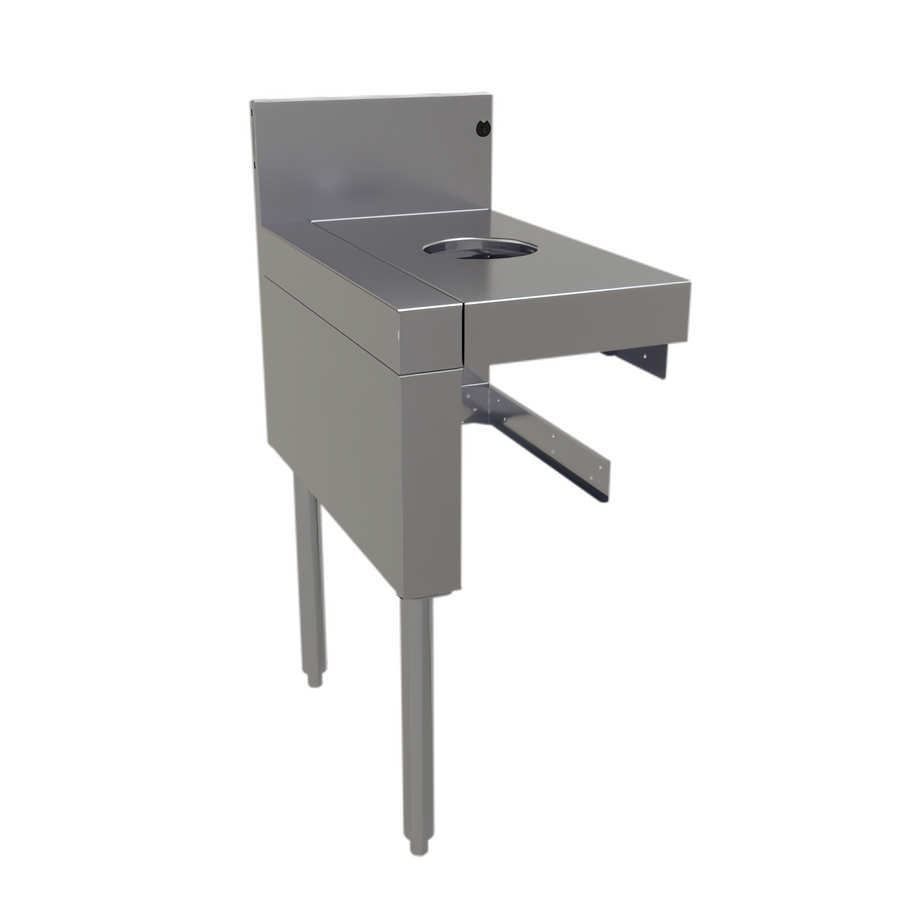 Product image #1 for Glastender Underbar Dry Waste Unit, 15-Inch Wide x 24-Inch Deep, Stainless Steel, for Slim Jim Receptacle
