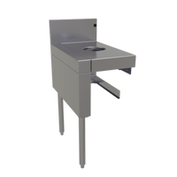 Glastender Underbar Dry Waste Unit, 15-Inch Wide x 24-Inch Deep, Stainless Steel, for Slim Jim Receptacle