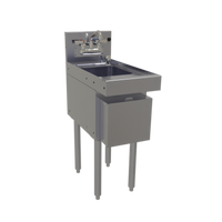 Glastender Free-Standing Underbar Hand Sink Unit with Splash-Mount Faucet, Soap Dispenser and Towel Dispenser, 12