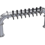 Thumbnail image #1 for Krowne KPTP-8A Pass-Through Pipe Beer Tower, 8-Faucet, Air-Cooled, Brushed Stainless Steel, 45-Inch, Countertop Mount