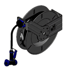 Thumbnail image #1 for T&S Brass equip 5HR-242-12 Open Epoxy-Coated Steel Retractable Hose Reel with 50-Foot Non-Marking Hose and Brass Trigger Gun
