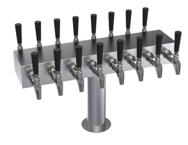 Product image #1 for Krowne Double-Sided T-Head Glycol-Cooled Beer Tower, 16 Faucets, 24-Inch Overall Length