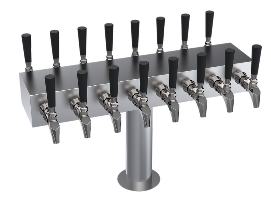 Product image #1 for Krowne Double-Sided T-Head Glycol-Cooled Beer Tower, 16 Faucets, 24-Inch Overall Length
