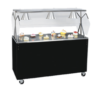 Vollrath 60-Inch Mobile Stainless Steel Utility Station with Buffet Breath Guard and Open Storage Base