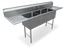 Thumbnail image #1 for Steel Works Stainless 84-Inch 3-Compartment 18-Gauge 304 Stainless Steel Sink with Left and Right Drainboards