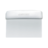 Sani-Safe 6 Inch x 3 Inch Dough Cutter/Scraper with Stainless Steel Blade and Textured White Polypropylene Handle