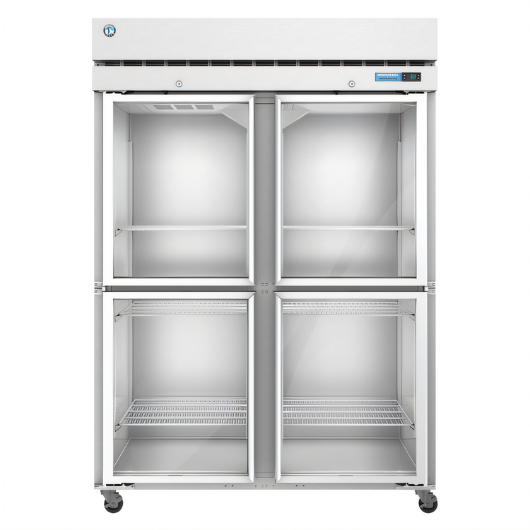 Product image #1 for Steelheart Two-Section Reach-In Freezer with 4 Half-Hinged Glass Doors, 50.37 Cu. Ft., Top-Mounted Self-Contained Refrigeration