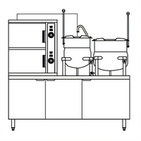 Crown GCX-10-6-10 Gas Double Compartment Convection Steamer with Dual Kettles