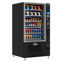 KoolMore 60-Slot Refrigerated Snack Vending Machine with Bill, Coin, and Credit Card Acceptance, Black