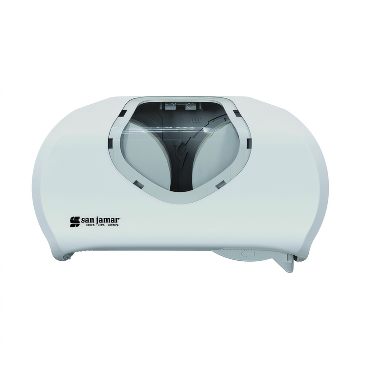 Product image #1 for Versatwin Summit Double-Roll Toilet Paper Dispenser with Lock, White/Clear
