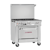 Southbend Ultimate 36-Inch Gas/Electric Restaurant Range with 5 Open Burners and Electric Hybrid Standard Oven