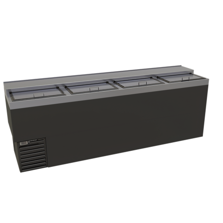 Product image #1 for Glastender ST96-B 96-Inch Flat Top Deep Well Bottle Cooler with 4 Locking Sliding Doors