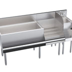 Thumbnail image #1 for Krowne Royal Series KR24-W66D-10 Underbar Ice Bin/Cocktail Station with Blender Dump Sink, 10-Circuit Cold Plate, 110 lb Ice Capacity, 66 x 24 Inch