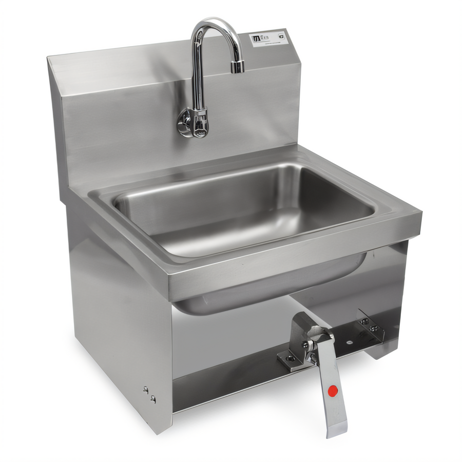 Product image #1 for John Boos Pro-Bowl Wall-Mounted Hand Sink with Single Knee Valve Faucet, 14 x 10 x 5-Inch Bowl