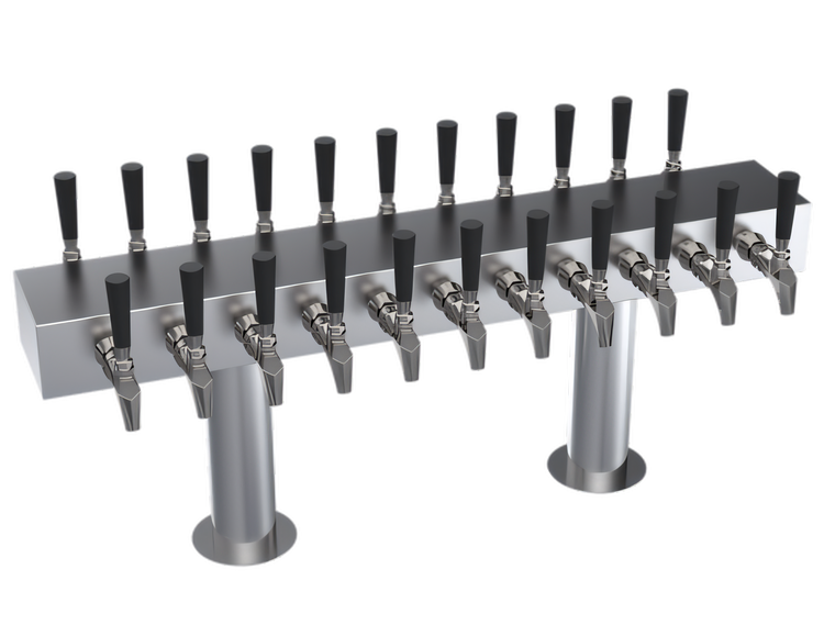 Product image #1 for Krowne Double-Sided Glycol-Cooled T-Head Beer Tower, 22 Faucet Capacity